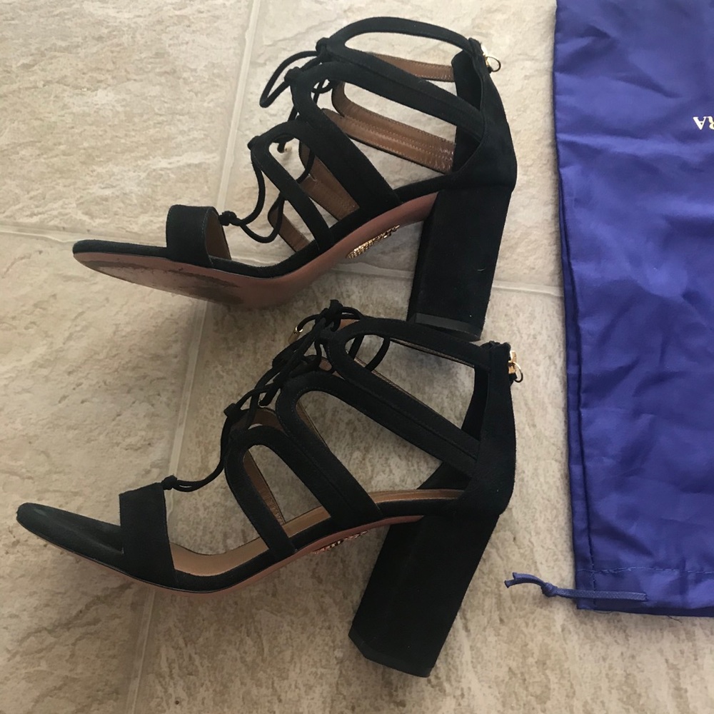 Authentic Aquazzura suede heels